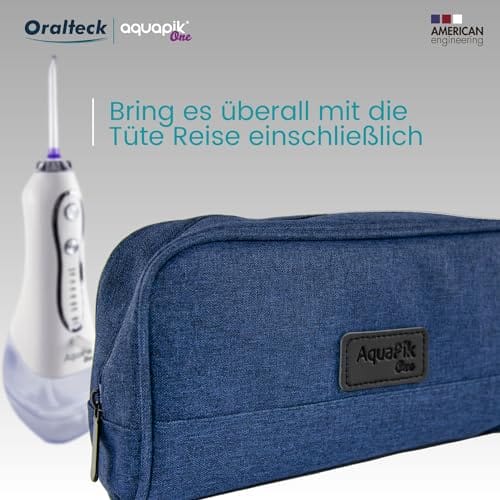 Aquapik One przenośny irygator stomatologiczny i nosowy. Zawiera 8 wielofunkcyjnych dysz. 5 trybów użytkowania. Pojemność 300 ml. Akumulator Zalecane dla całej rodziny (Biały) - obrazek 4