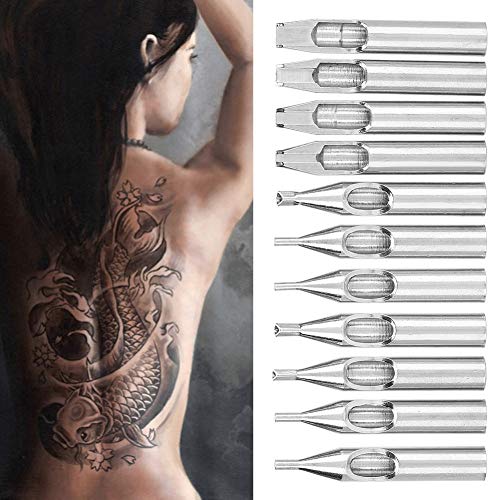 Tattoo Zubehörteil 11 Stück/Kit, Tattoo Einweg Set Tätowierungs Düsen Spitzen Edelstahl Zubehörteil Maschinengewehr Rohr Griff Kasten Satz von entkeimte Zubehörteil 3 5 7 RT FT 3D 5D 8D - obrazek 9