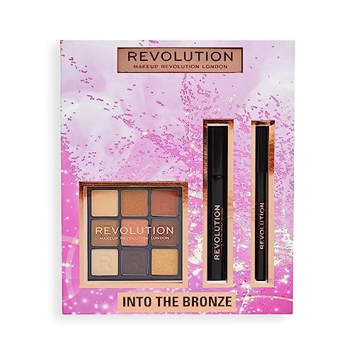 Makeup Revolution: Zestaw Revolution Into The Bronze - eyeliner, tusz do rzęs i paleta cieni do powiek