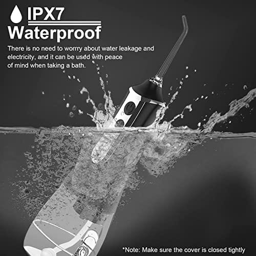 Water Flosser bezprzewodowy środek do czyszczenia zębów 350 ml przenośny bezprzewodowy irygator jamy ustnej do pielęgnacji zębów użytku domowego i podróży 3 tryby z 5 końcówkami strumieniowymi i - obrazek 5