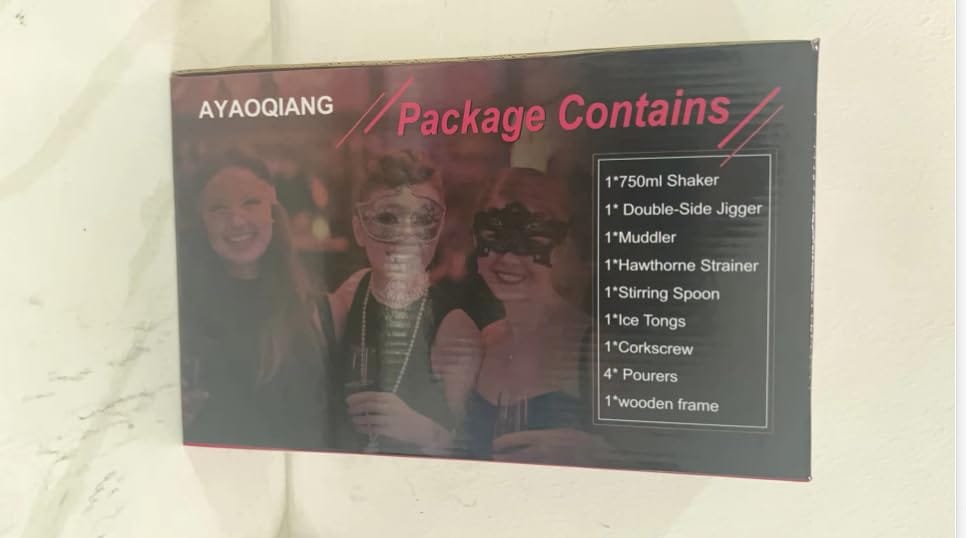 AYAOQIANG Zestaw barmański COOLGUY z podstawką – DE-001, 12 elementów, stal nierdzewna, idealny prezent - obrazek 4