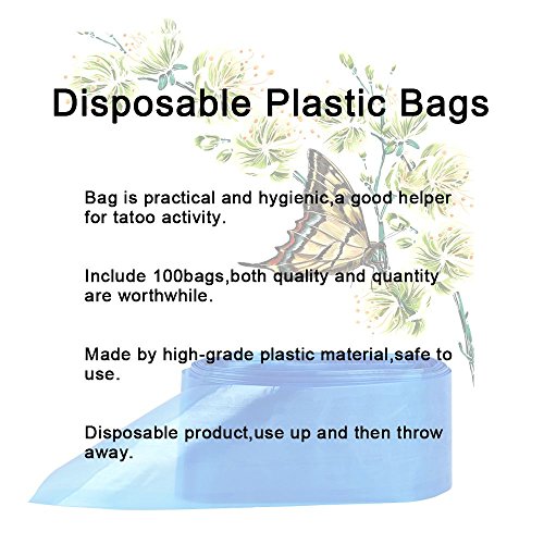 ATOMUS 100 sztuk Jednorazowe klipsy do tatuażu Rękawy pokrowce Torby n - obrazek 5