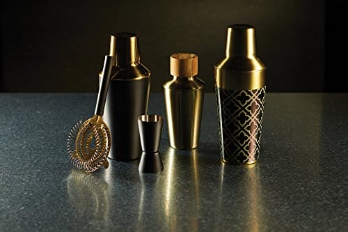 Zestaw barmański Kitchen Craft BarCraft Luxury Stainless Steel Cocktail Making Kit – Brass Finish (3-Piece Gift Set) - obrazek 5