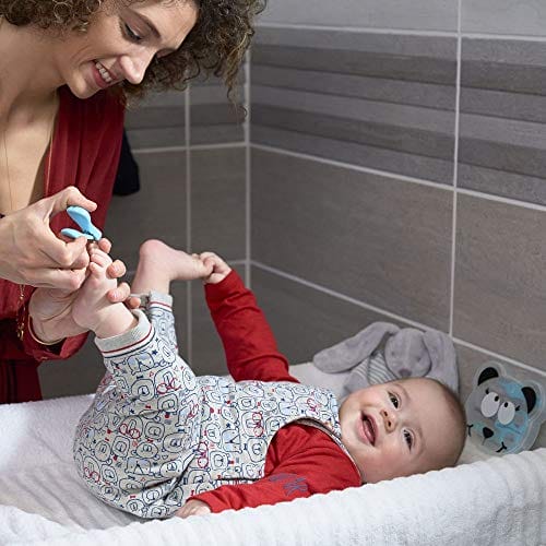 Badabulle Mój 1 zestaw do manicure kosmetyczka do pielęgnacji paznokci dla niemowląt z okrągłymi nożyczkami obcinaczem do paznokci pilnik do paznokci szczypce higieniczne i jego okładką - obrazek 6