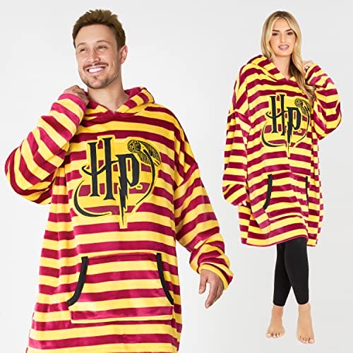 Harry Potter Damskie bluzy z kapturem oversize koc z kapturem - Oficjalny Harry Potter Merchandise z kieszonką kangurką i podszewką z Sherpa Fleece - obrazek 3