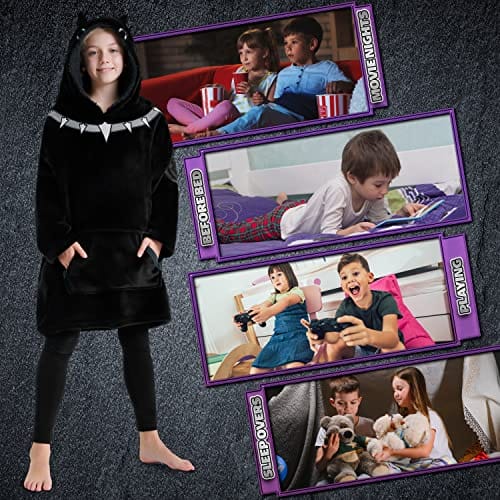 Marvel Koc z kapturem Oversize dla mężczyzn Avengers Black Panther Cap - obrazek 4