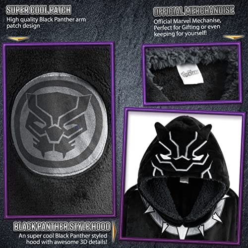 Marvel Koc z kapturem Oversize dla mężczyzn Avengers Black Panther Cap - obrazek 5