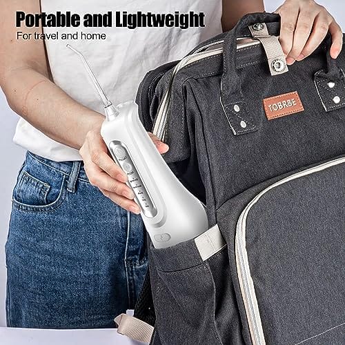 Bezprzewodowy irygator do jamy ustnej 4 tryby czyszczenia 4 końcówki jet wodoszczelność IPX7 i ładowanie przez USB elektryczne urządzenie do czyszczenia zębów w podróży i Homful dla ortopedów do - obrazek 3