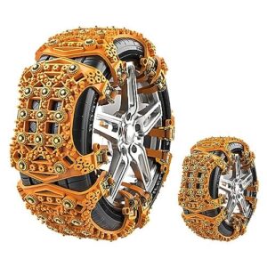 Blueshyhall - Uniwersalne łańcuchy śniegowe 8 sztuk, kompozytowy materiał, łatwy montaż, szerokość opon 165-255mm