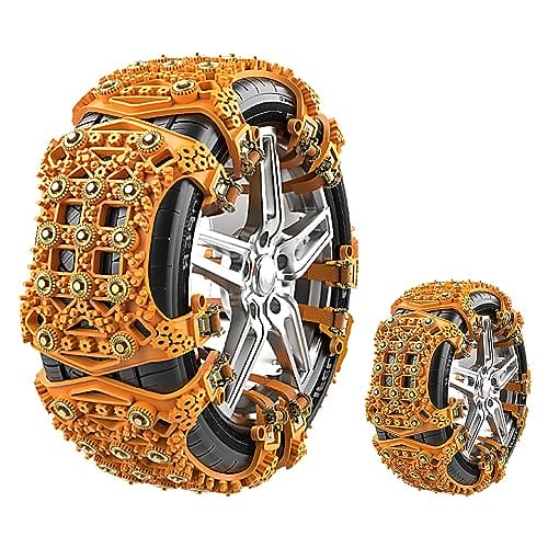 Blueshyhall - Uniwersalne łańcuchy śniegowe 8 sztuk, kompozytowy materiał, łatwy montaż, szerokość opon 165-255mm