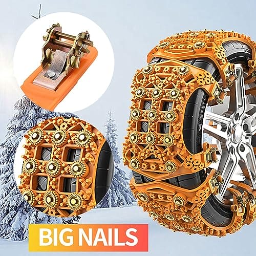 Blueshyhall - Uniwersalne łańcuchy śniegowe 8 sztuk, kompozytowy materiał, łatwy montaż, szerokość opon 165-255mm - obrazek 5