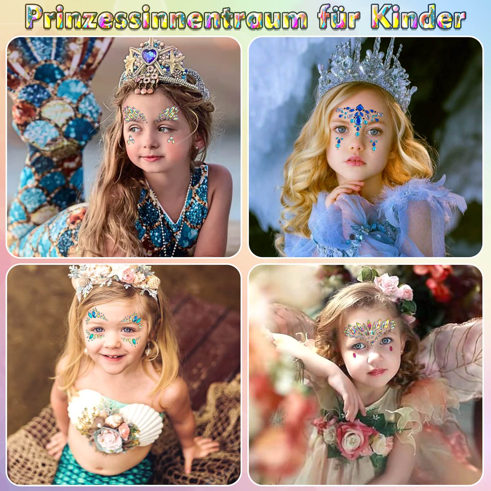 Zestaw 8 błyszczących kamyczków na twarz, festiwal, brokatowe kamyczki - obrazek 2